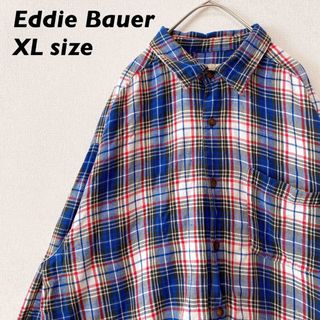 エディーバウアー(Eddie Bauer)のエディーバウアー　長袖シャツ　総柄　チェック　男女兼用　XLサイズ　マルチカラー(シャツ)