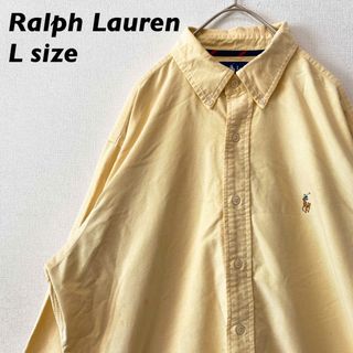 ラルフローレン(Ralph Lauren)のラルフローレン　長袖シャツ　ボタンダウン　無地　カラーポニー　男女兼用　Lサイズ(シャツ)