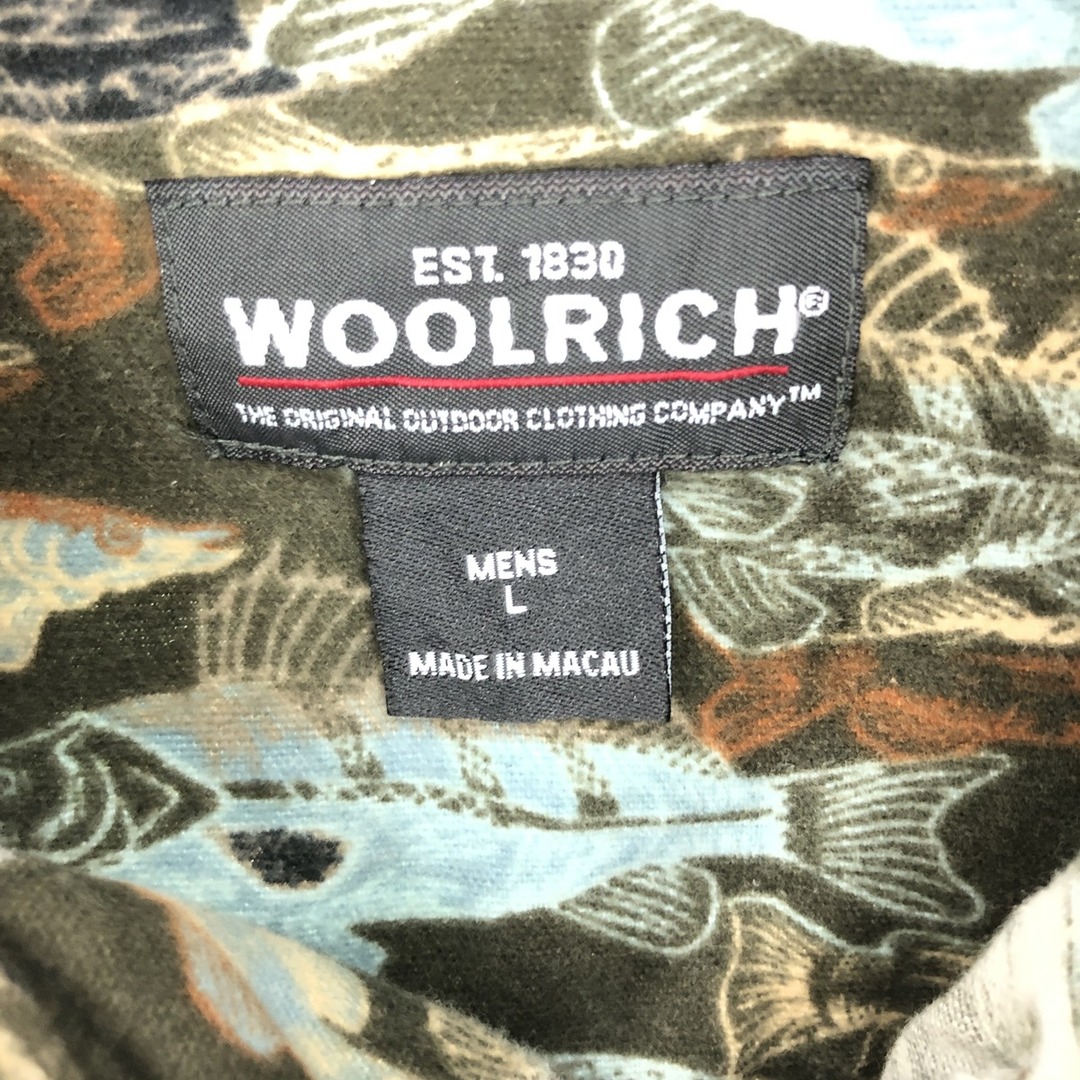 WOOLRICH(ウールリッチ)の古着 ウールリッチ WOOLRICH 魚柄 長袖 ボタンダウン フランネルシャツ メンズL /eaa440476 メンズのトップス(シャツ)の商品写真