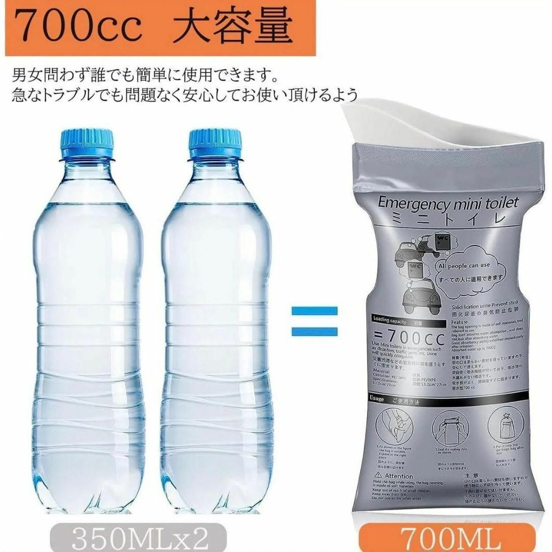 携帯トイレ 15個 ポータブル 災害 キャンプ ドライブ 非常時 簡易 登山 インテリア/住まい/日用品の日用品/生活雑貨/旅行(防災関連グッズ)の商品写真