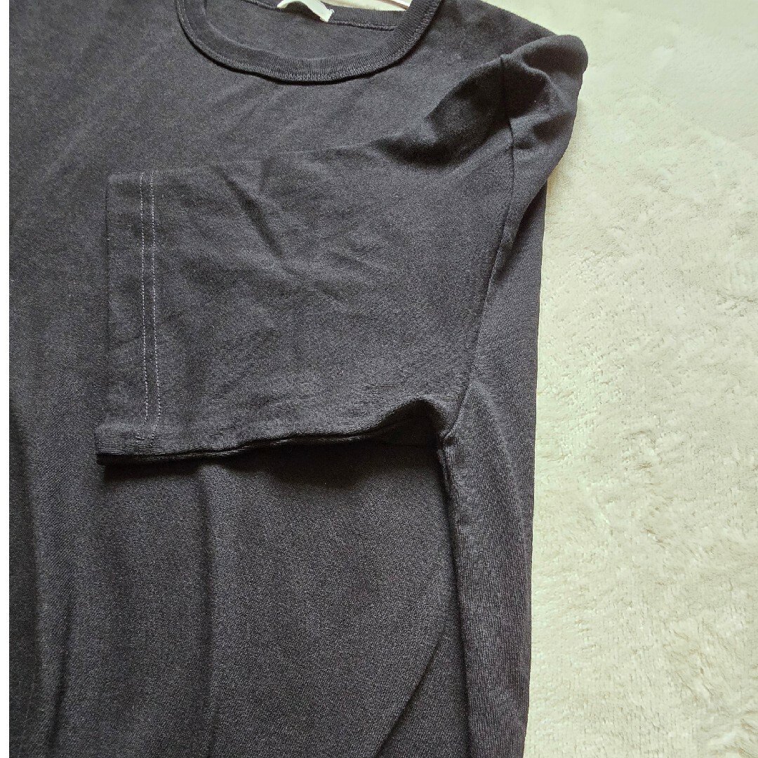 GU(ジーユー)のGU ジーユー 半袖 Tシャツ カットソー 黒 ブラック Ｌ レディースのトップス(Tシャツ(半袖/袖なし))の商品写真