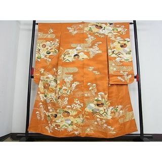 平和屋-こころ店■豪華振袖　駒刺繍　霞草花文　金彩　正絹　逸品　AAAC9206Bnp(振袖)