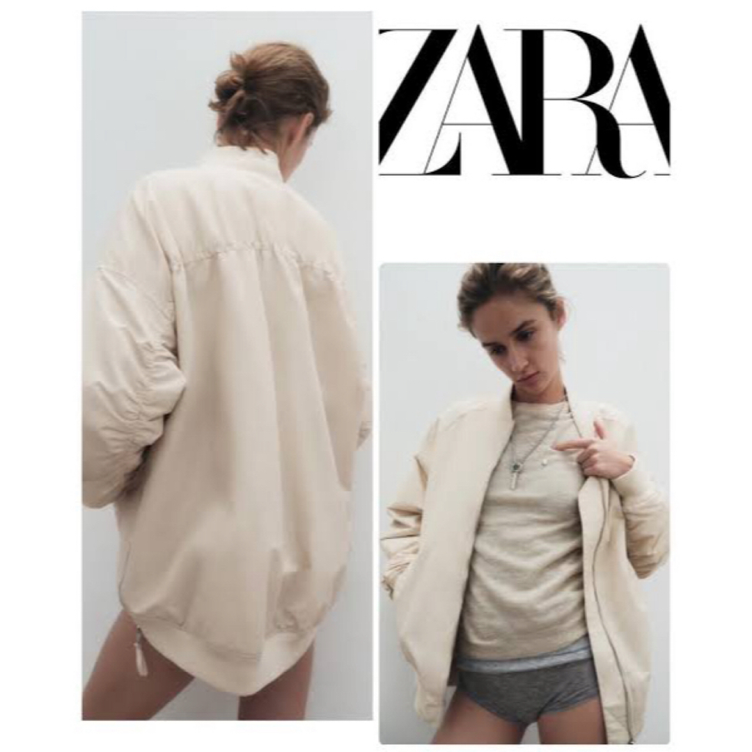 ZARA(ザラ)のZARA ウォーターレペレント オーバーサイズ ボンバージャケット レディースのジャケット/アウター(ブルゾン)の商品写真