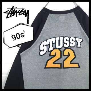 ステューシー(STUSSY)の【STUSSY】90s'紺タグ USA製　ラグラン　長袖　ロンT(Tシャツ/カットソー(七分/長袖))