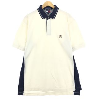 トミーヒルフィガー(TOMMY HILFIGER)の古着 90年代 トミーヒルフィガー TOMMY HILFIGER 半袖 ポロシャツ メンズL ヴィンテージ /eaa438692(ポロシャツ)