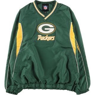 古着 NFL GREEN BAY PACKERS グリーンベイパッカーズ Vネック ウォームアッププルオーバー メンズM  /eaa440280(ナイロンジャケット)