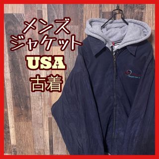 ネイビー ブルゾン メンズ M アウター USA古着 90s 長袖 ジャケット(ブルゾン)