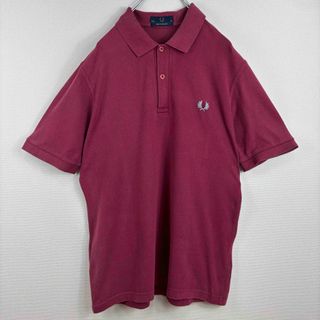 フレッドペリー(FRED PERRY)のフレッドペリー　ポロシャツ　半袖　M3 英国製　エンジ　赤　38 M古着(ポロシャツ)