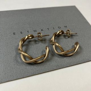 ブランイリス(blanc iris)のブランイリス　blanciris フープピアス　マットゴールド(ピアス)