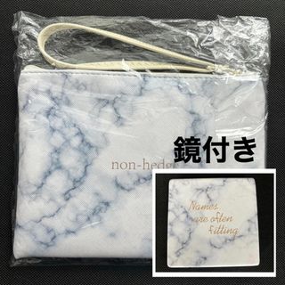 【新品未使用】大理石 白 ポーチ(ポーチ)