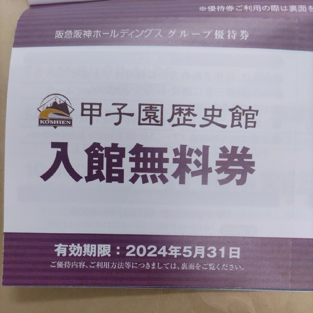 阪急百貨店(ハンキュウヒャッカテン)の阪急阪神優待券の甲子園資料館無料入場券2枚300円 エンタメ/ホビーのトレーディングカード(Box/デッキ/パック)の商品写真