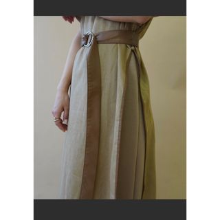 I_am belt set piping linen cami (ひざ丈ワンピース)