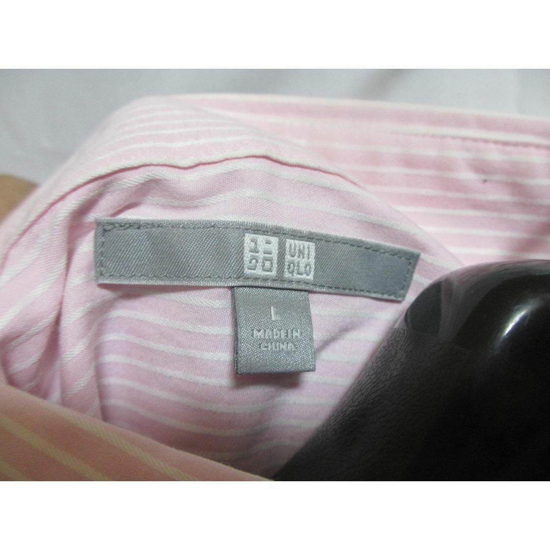 UNIQLO(ユニクロ)のユニクロ　ピンク　スタイリッシュシャツ　Ｌサイズ メンズのトップス(シャツ)の商品写真