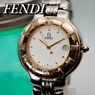 フェンディ(FENDI)の良品 FENDI デイト ローマンベゼル ゴールド メンズ腕時計 746(腕時計(アナログ))