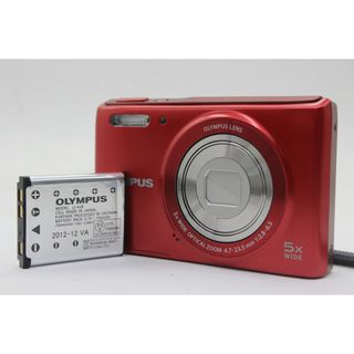 【美品 返品保証】 オリンパス Olympus Stylus VG-180 レッド 5x Wide バッテリー付き コンパクトデジタルカメラ  s8792(コンパクトデジタルカメラ)