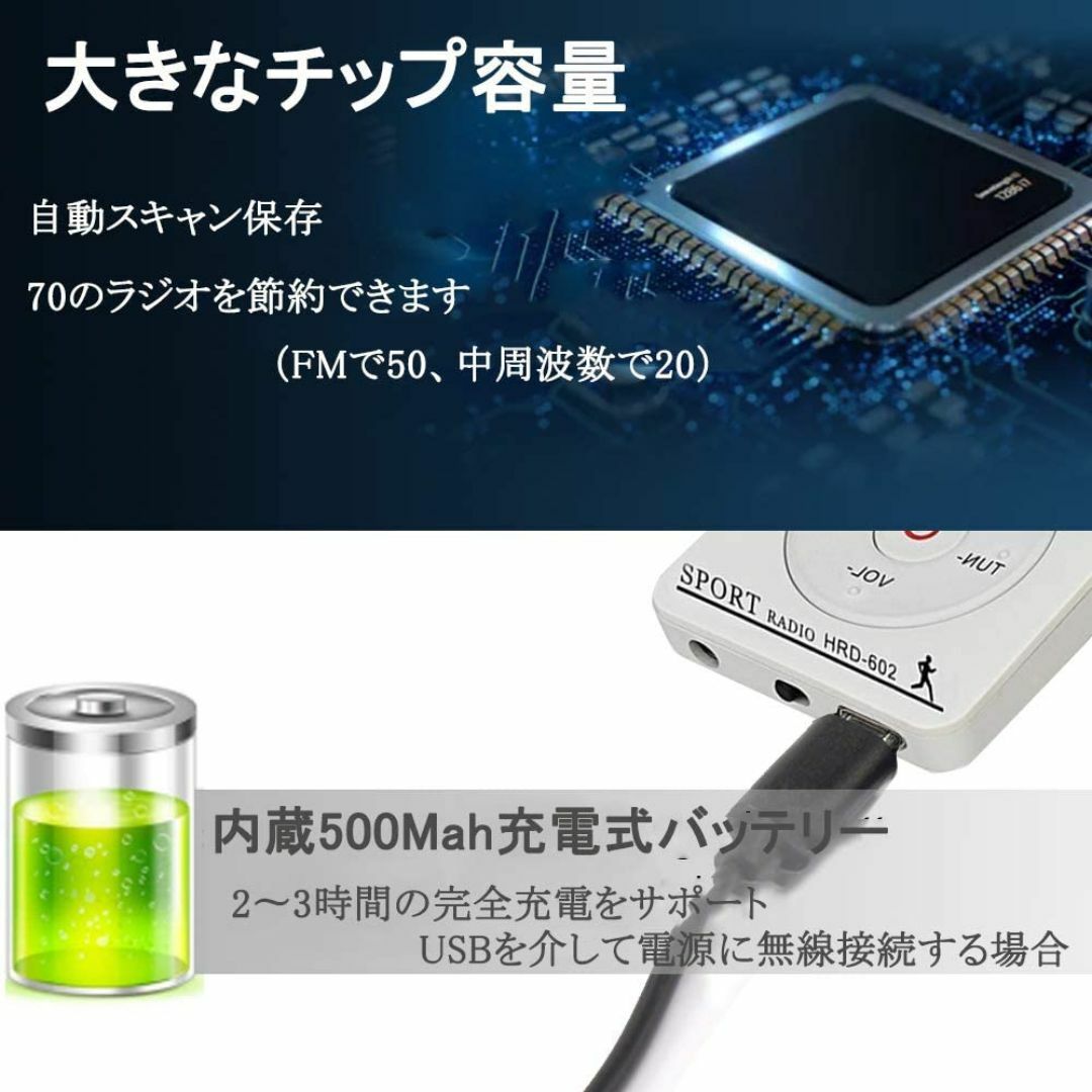 携帯ラジオ ポケットラジオ ランキング 高感度受信 ラジオワイドFM AM スポ スマホ/家電/カメラのオーディオ機器(ラジオ)の商品写真