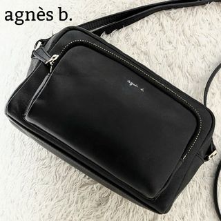 アニエスベー(agnes b.)のアニエスベー ショルダーバッグ アンジェル カメラバッグ 牛革 黒(ショルダーバッグ)