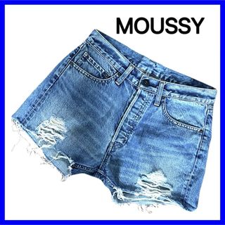 MOUSSY デニムショートパンツ 短パン レディース ダメージ ジーンズ