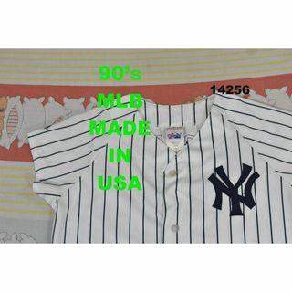 メジャーリーグベースボール(MLB)のMLB 90’ｓ ヤンキース ベースボールシャツ 12908c USA製  80(シャツ)