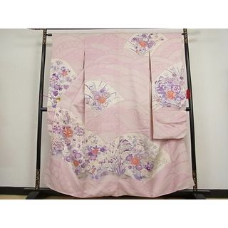 平和屋野田店■豪華振袖　駒刺繍　絞り　草花文　銀彩　正絹　逸品　AAAB8397Abr(振袖)