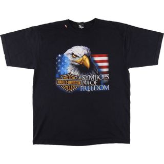 ハーレーダビッドソン(Harley Davidson)の古着 00年代 ハーレーダビッドソン Harley-Davidson モーターサイクル バイクTシャツ USA製 メンズXXL /eaa429885(Tシャツ/カットソー(半袖/袖なし))