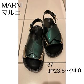 MARNI マルニ　 サンダル 37(JP 23.5〜24)レザー クリスクロス