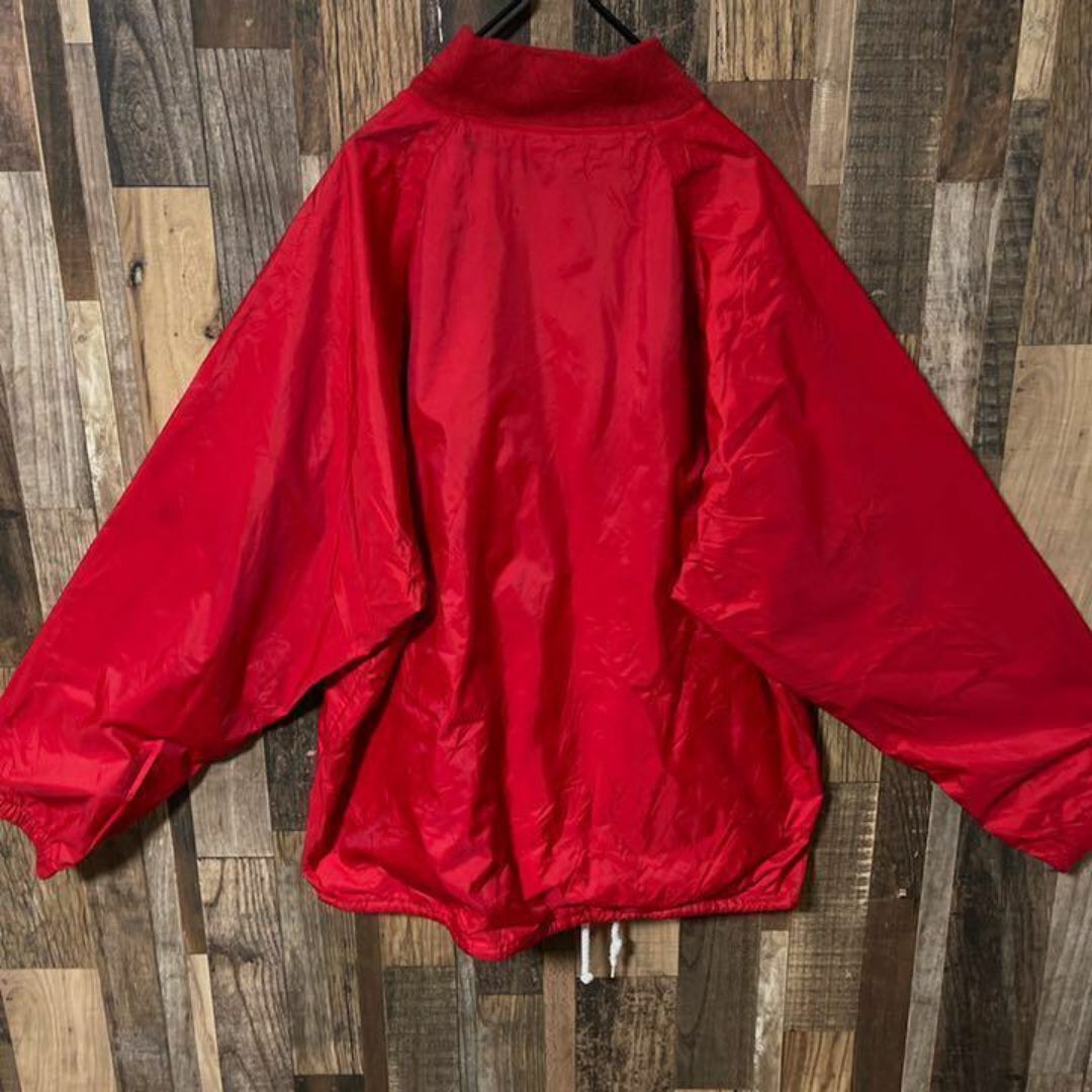 ブルゾン ナイロン メンズ レッド XL USA古着 90s 長袖 ジャケット メンズのジャケット/アウター(ブルゾン)の商品写真