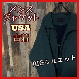 ブルゾン ナイロン グリーン XL メンズ USA古着 90s 長袖 ジャケット(ブルゾン)