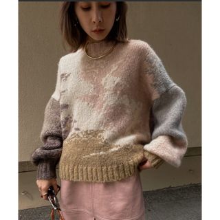 アメリヴィンテージ(Ameri VINTAGE)の【美品】 AMERI ANDREA ABSTRACT PAINT KNIT(ニット/セーター)