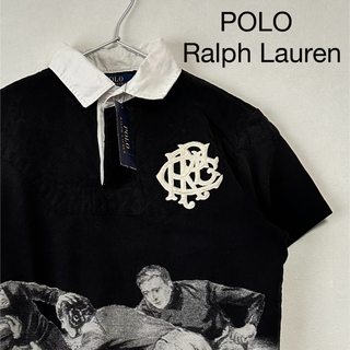ラルフローレン(Ralph Lauren)の新品 90s POLO Ralph Lauren ラガーシャツ ブラック(ポロシャツ)