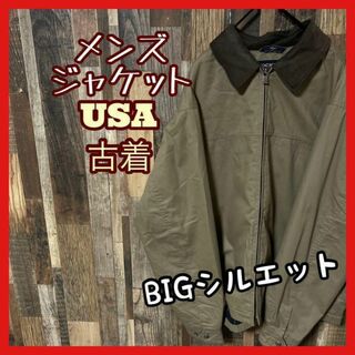 ブルゾン メンズ ベージュ XL ゆるダボ USA古着 90s 長袖 ジャケット(ブルゾン)