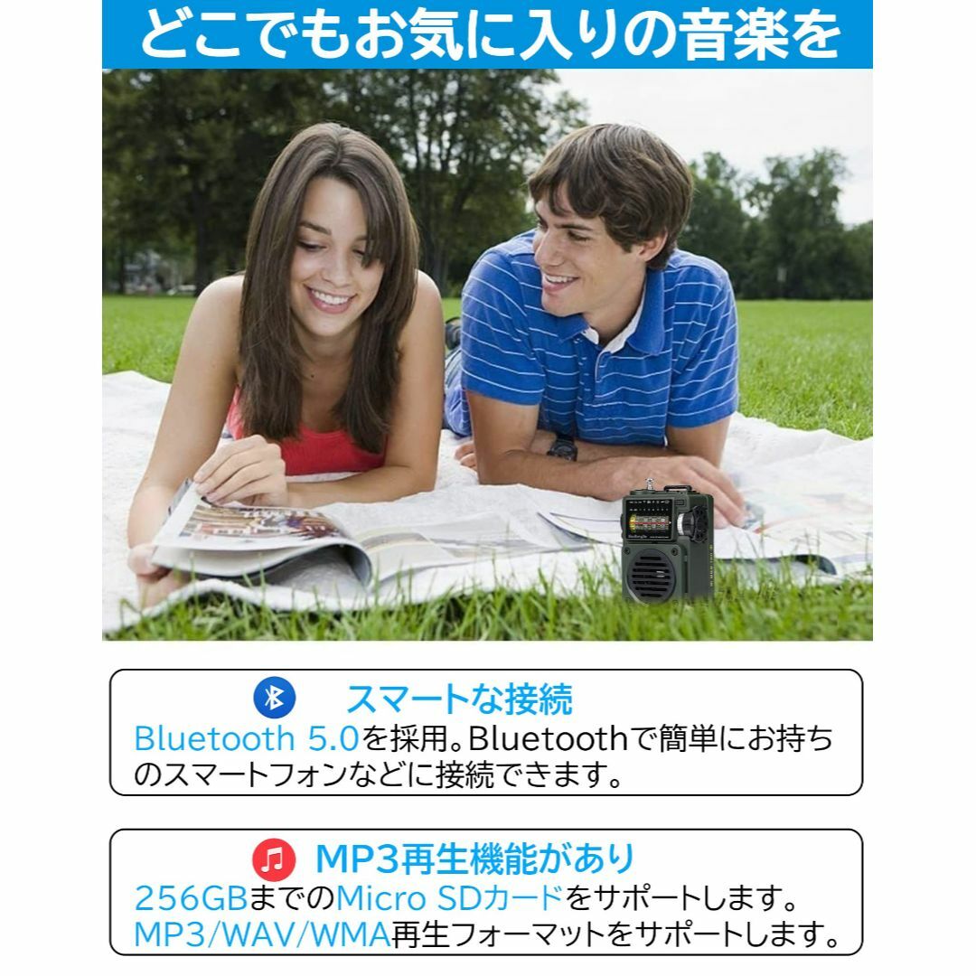 【カラー: グリーン】HanRongDa Bluetoothスピーカー 小型BC スマホ/家電/カメラのオーディオ機器(ラジオ)の商品写真