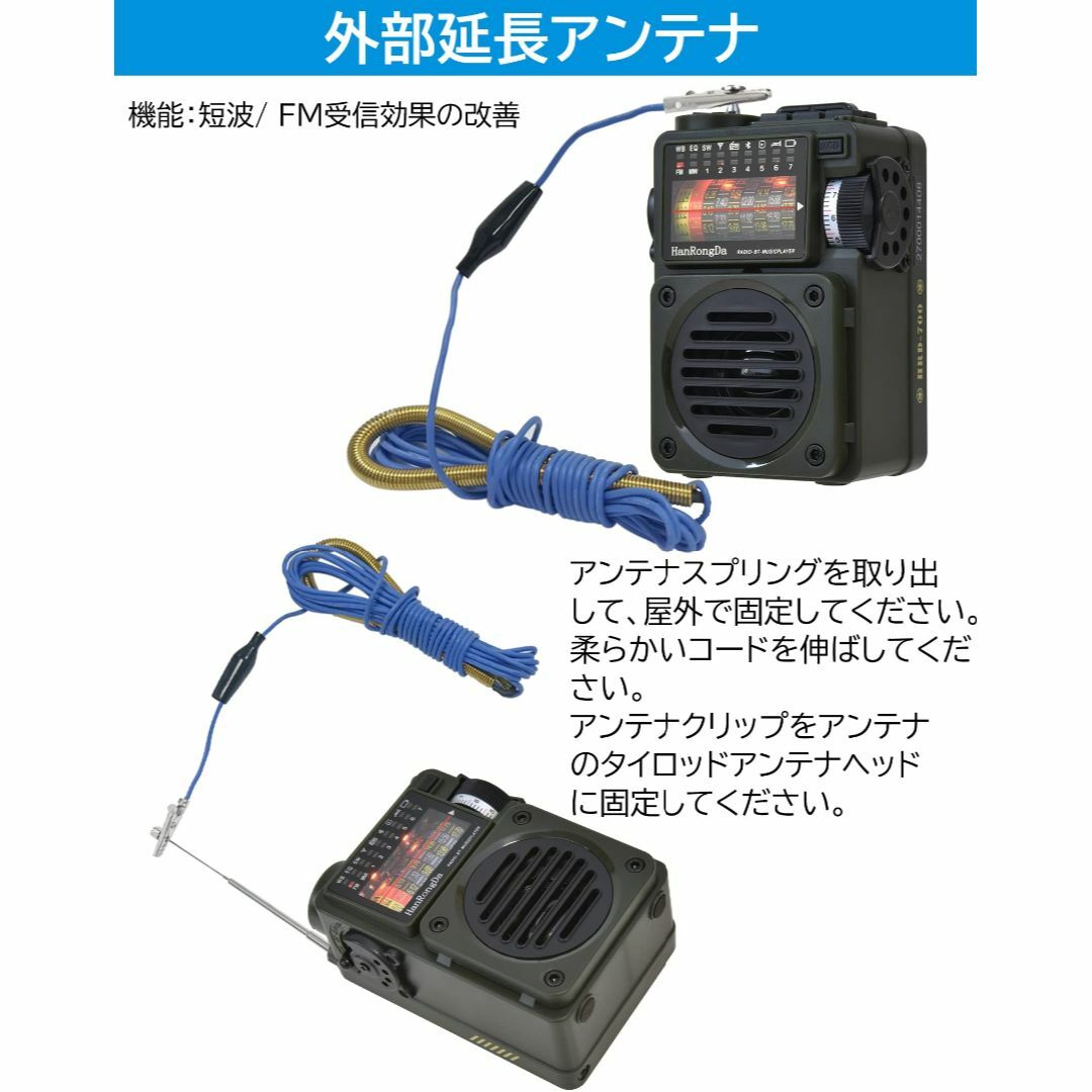 【カラー: グリーン】HanRongDa Bluetoothスピーカー 小型BC スマホ/家電/カメラのオーディオ機器(ラジオ)の商品写真