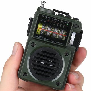 【カラー: グリーン】HanRongDa Bluetoothスピーカー 小型BC(ラジオ)