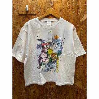 スカラー(ScoLar)のスカラー　142615：いろんなネコたち柄 ラメラバープリントTシャツ(Tシャツ(半袖/袖なし))