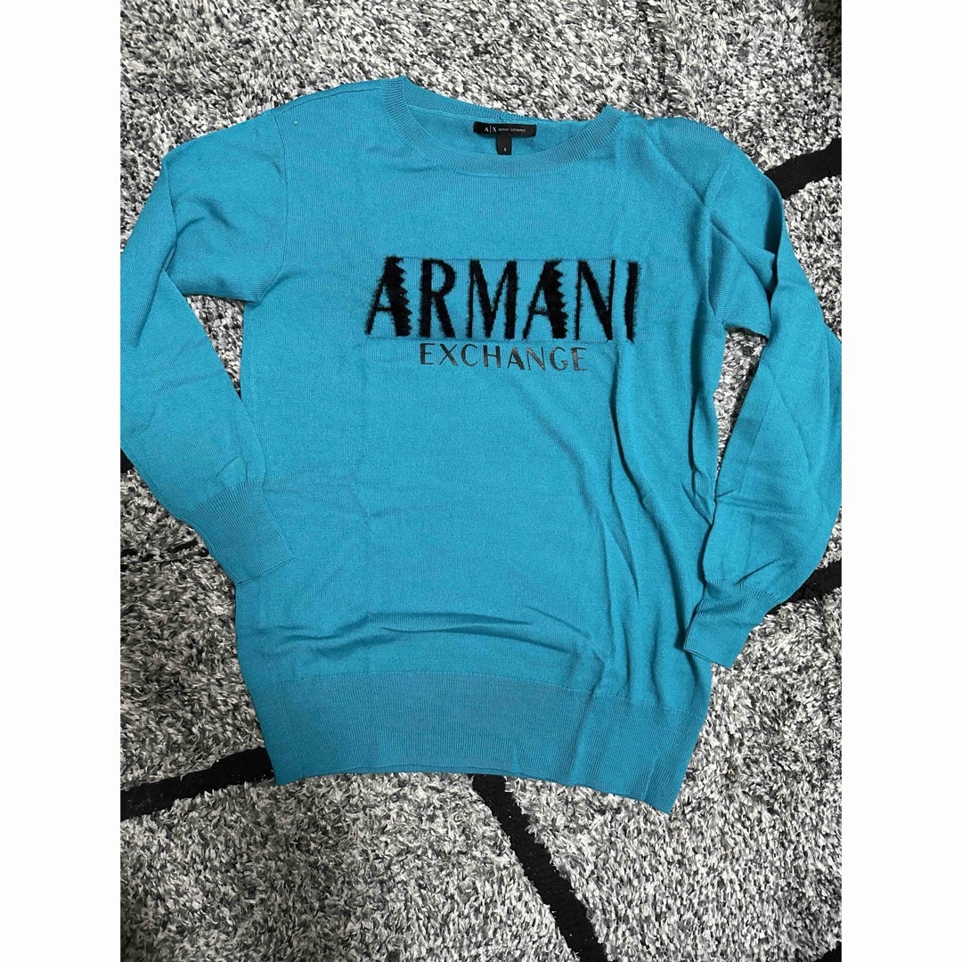 Armani(アルマーニ)のARMANI アルマーニ　エメラルド　グリーン　水色　薄め　春　ニット　 レディースのトップス(ニット/セーター)の商品写真