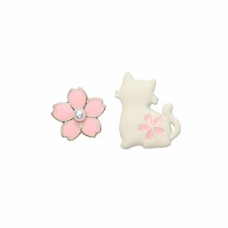 Deelfel ピアス レディース シルバー ピンク 桜 猫ピアス パープ 可愛(その他)