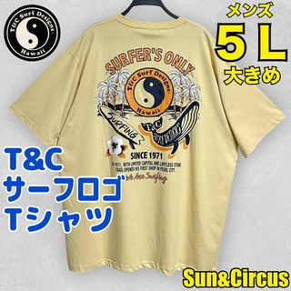 Town & Country - メンズ大きいサイズ5L T&Cクジラサーフ ヤシの木 半袖Tシャツ タウカン