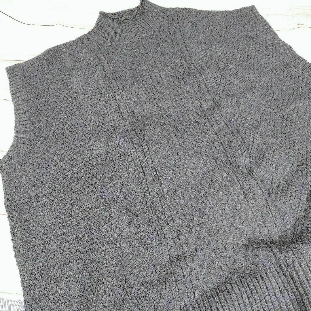 【CASCATA】カスカータ ニット セーター（3L）ネイビー 袖なし レディースのトップス(ニット/セーター)の商品写真