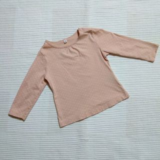 ムジルシリョウヒン(MUJI (無印良品))の無印良品 水玉ロンT カットソー くすみピンク 90(Tシャツ/カットソー)