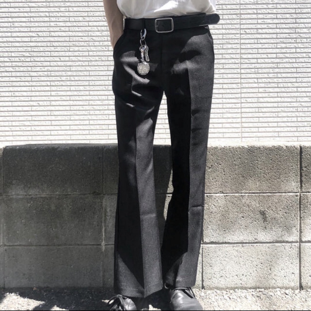 vintage フレアパンツ ブーツカット スラックス ブラック メンズのパンツ(スラックス)の商品写真