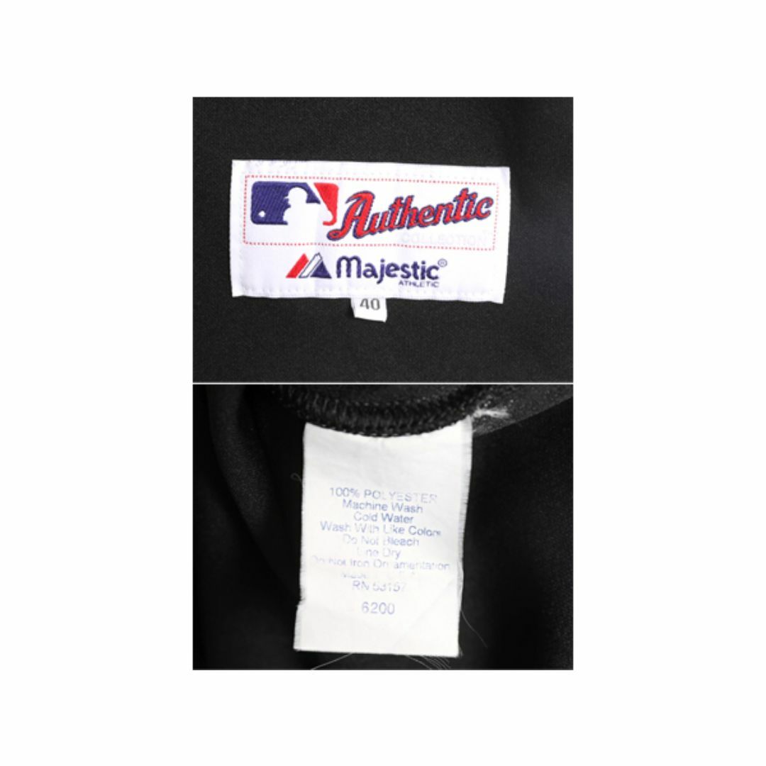 MLB オフィシャル Majestic メッツ ベースボール シャツ メンズ M 程 ユニフォーム ゲームシャツ メジャーリーグ 半袖シャツ 廃盤 ブラック スポーツ/アウトドアの野球(ウェア)の商品写真