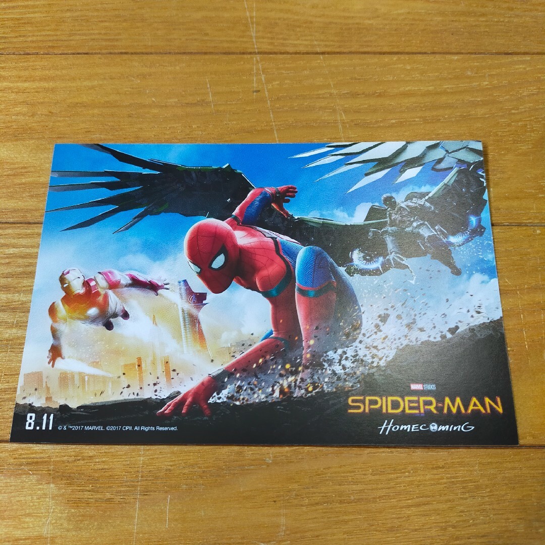 スパイダーマン　ホームカミング　ポストカード　Spider-Man　マーベル エンタメ/ホビーのコレクション(ノベルティグッズ)の商品写真