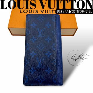 ルイヴィトン(LOUIS VUITTON)の【極美品】箱付 新型ポルトフォイユブラザ　タイガラマ　2つ折り長財布　青(長財布)