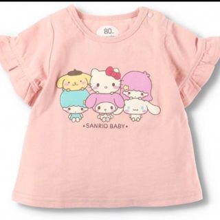 サンリオ(サンリオ)の新品　サンリオ　ブランシェス　半袖 Tシャツ 袖口フリル 女の子　ピンク(Ｔシャツ)