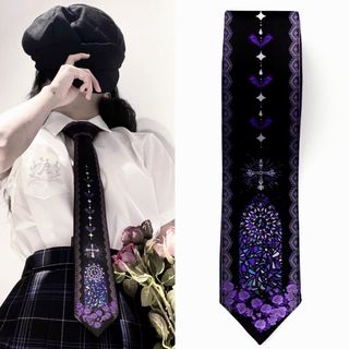 アリスアンドザパイレーツ(ALICE and the PIRATES)の大人気希少品 Dark Stained Glass & Rose ネクタイ(衣装)