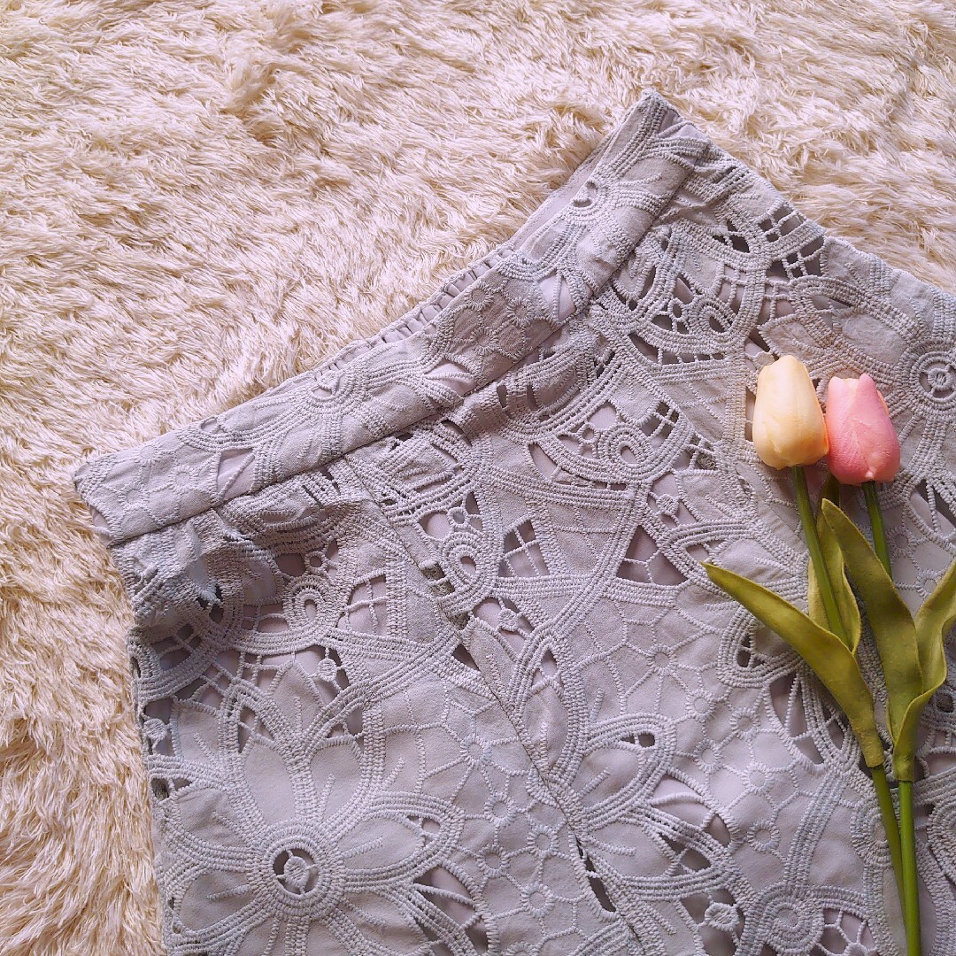 Noela(ノエラ)の《Noela》バテンライクレーススカート レディースのスカート(ロングスカート)の商品写真