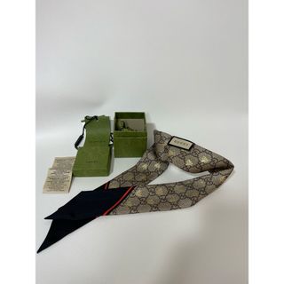 グッチ(Gucci)の美品　グッチ GUCCI 499226 ビー スカーフ シルク 箱あり(バンダナ/スカーフ)