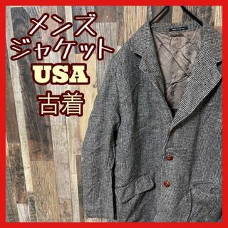 テーラード メンズ グレー カジュアル L USA古着 90s 長袖 ジャケット(テーラードジャケット)