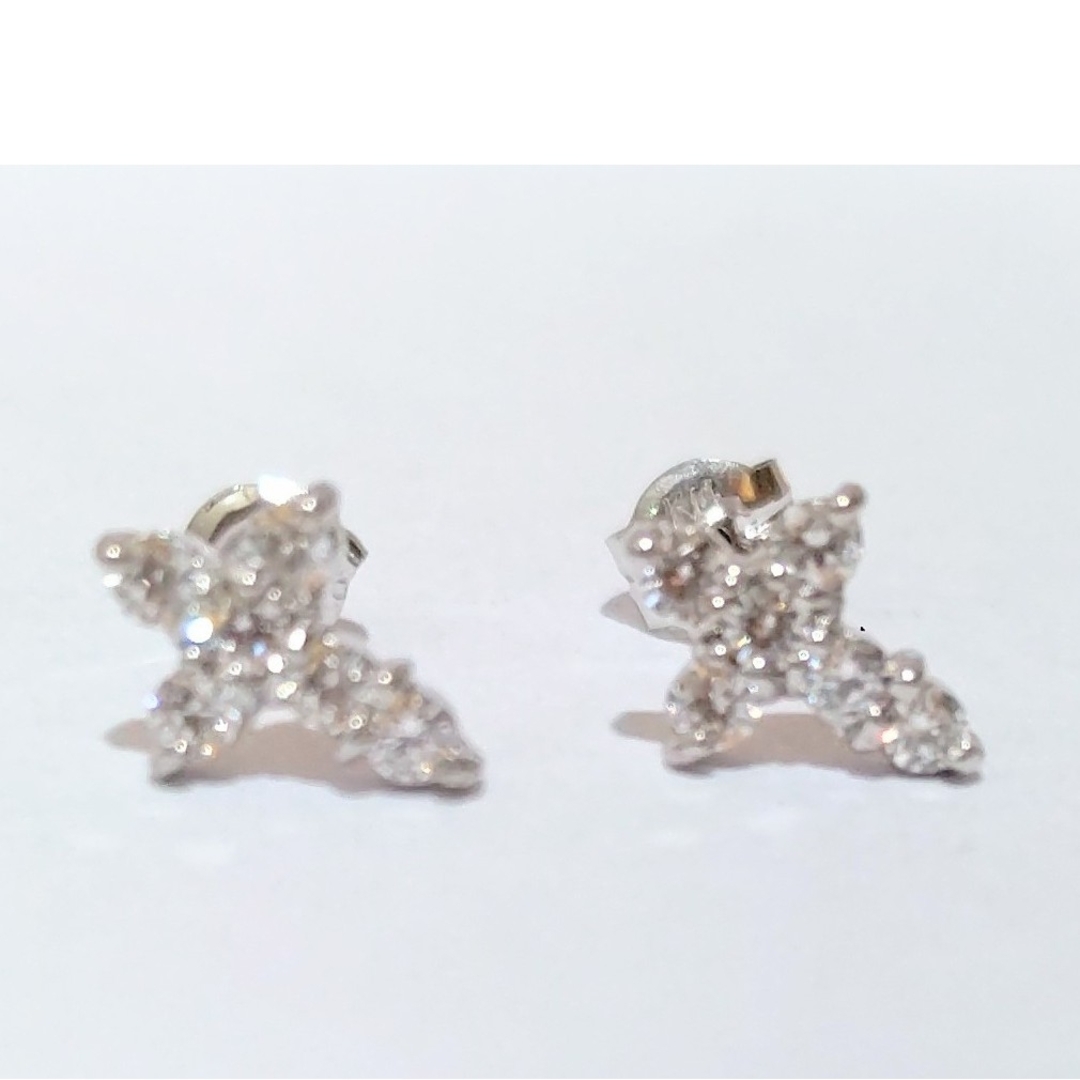 K14 14金製 WG ホワイトゴールド クロス 刻印あり ピアス ジュエリー K14 14金製 WG ホワイトゴールド クロス 刻印あり ピアス ジュエリー